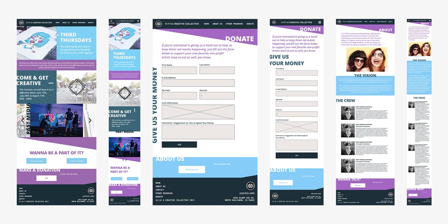 A Creative Collective Site Layouts
