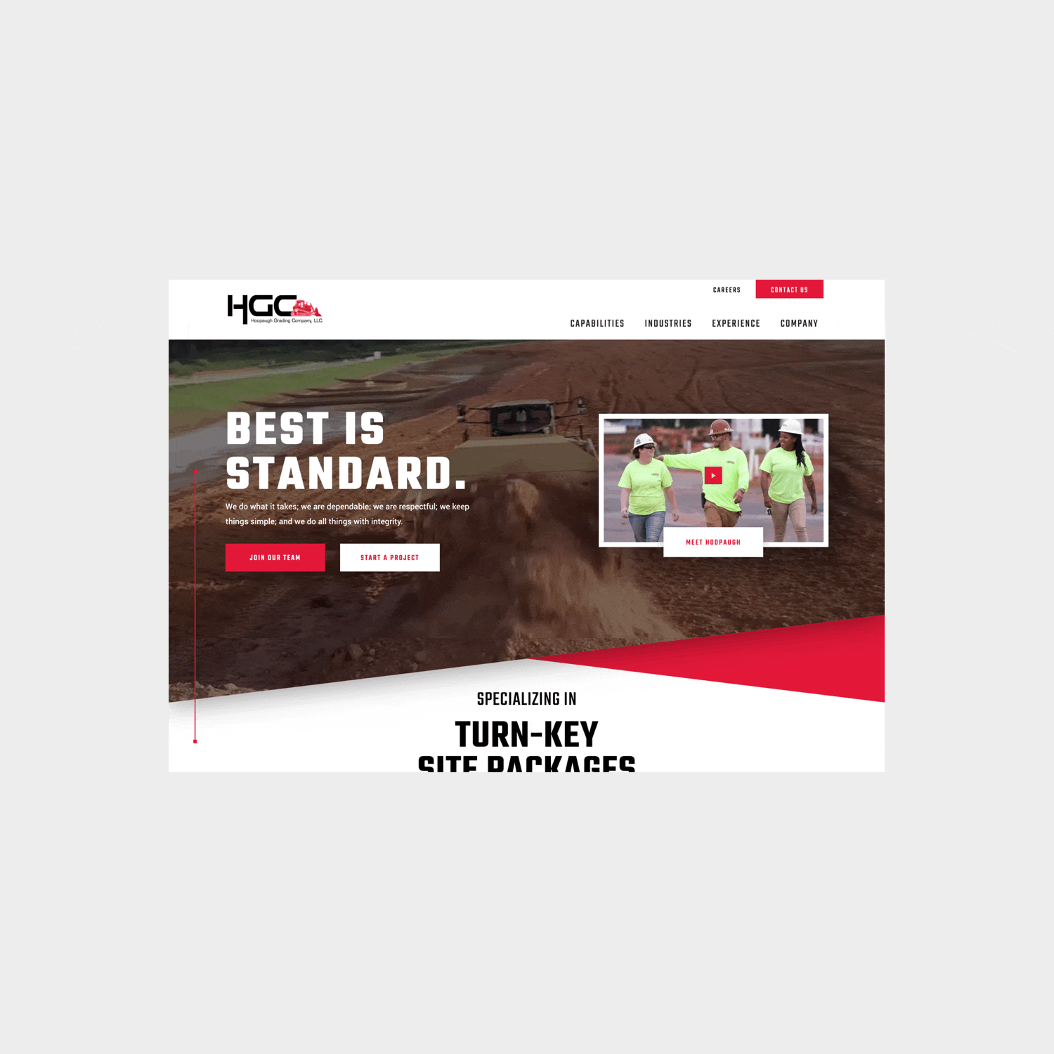 Animated Image of Hoopaugh Grading Company's Homepage
