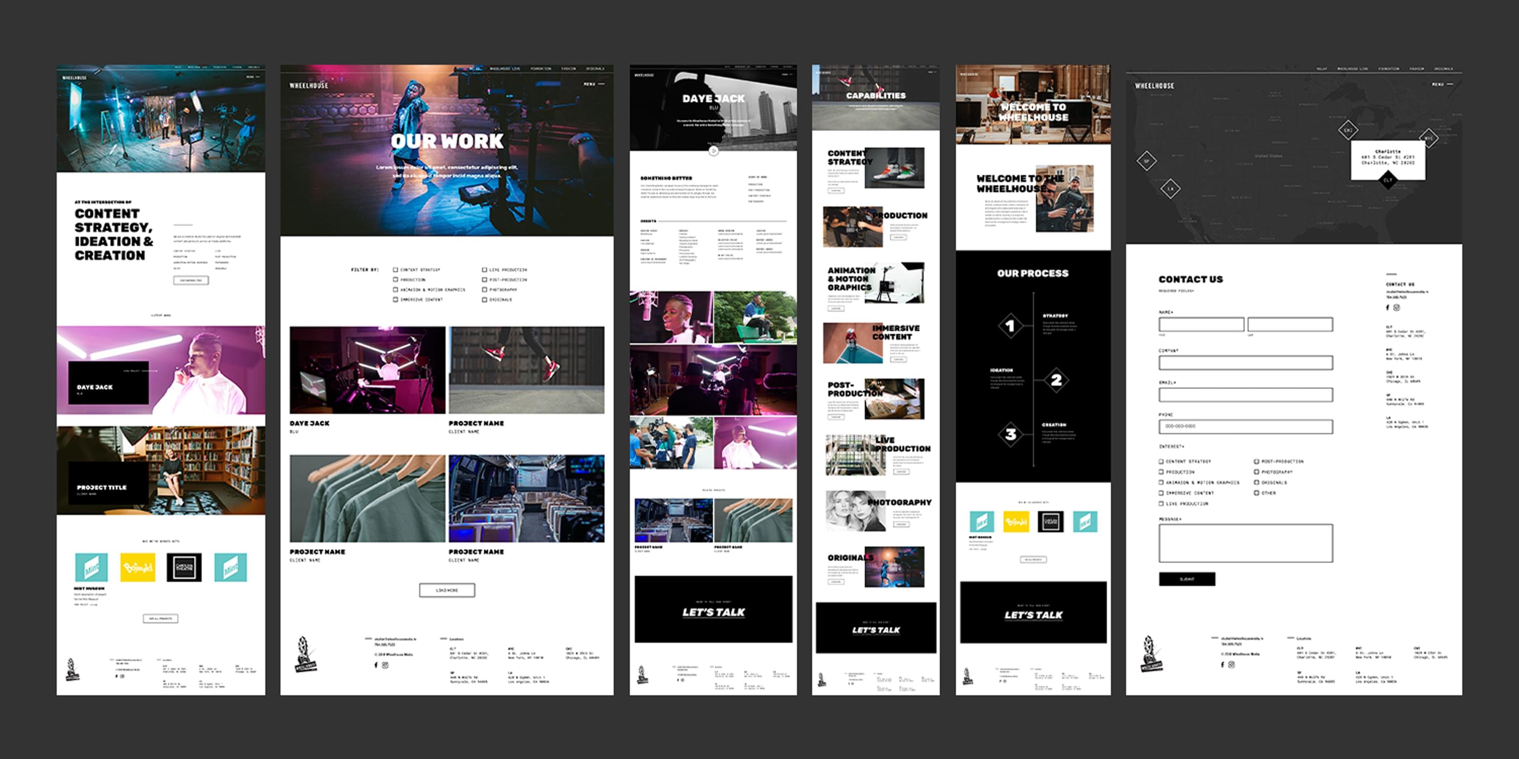 Wheelhouse Media Site Layouts